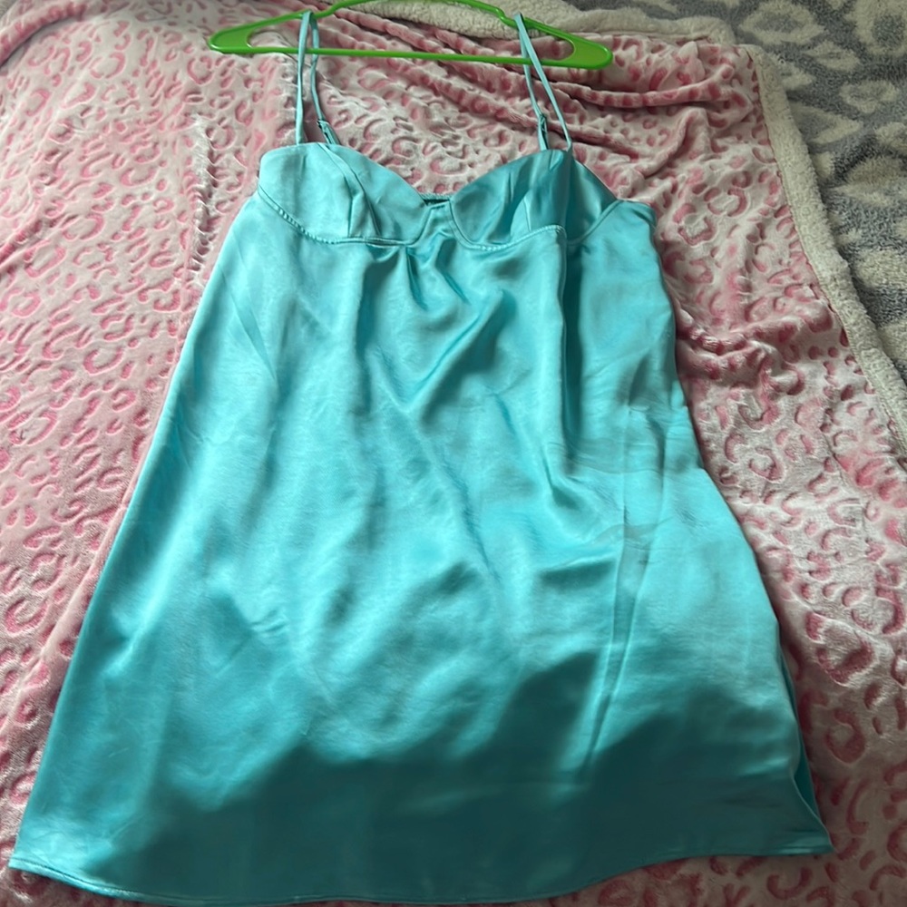 Blue Satin Target Dress